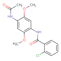 Chemical structure of 2-chloro-N-(4-acetamido-2,5-dimethoxyphenyl)benzamide - CSSB00160251713