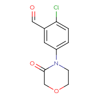 Chemical structure of 2-chloro-5-(3-oxomorpholin-4-yl)benzaldehyde - CSSB00020651296