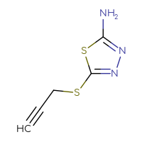 Chemical structure of 5-(prop-2-yn-1-ylsulfanyl)-1,3,4-thiadiazol-2-amine - CSSB00000149032