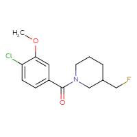 Chemical structure of 1-(4-chloro-3-methoxybenzoyl)-3-(fluoromethyl)piperidine - CSSB02018709115