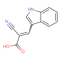 Chemical structure of 2-cyano-3-(1H-indol-3-yl)prop-2-enoic acid - CSSB00000162699