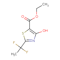 Chemical structure of ethyl 2-(1,1-difluoroethyl)-4-hydroxy-1,3-thiazole-5-carboxylate - CSSB20813967896