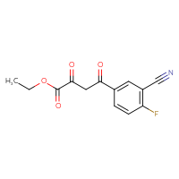 Chemical structure of ethyl 4-(3-cyano-4-fluorophenyl)-2,4-dioxobutanoate - CSSB21495901344