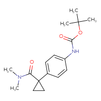 Chemical structure of tert-butyl N-{4-[1-(dimethylcarbamoyl)cyclopropyl]phenyl}carbamate - CSSB00160489752