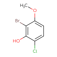 Chemical structure of 2-bromo-6-chloro-3-methoxyphenol - CSSB00020794976