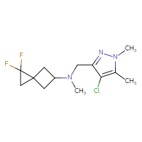Chemical structure of N-[(4-chloro-1,5-dimethyl-1H-pyrazol-3-yl)methyl]-1,1-difluoro-N-methylspiro[2.3]hexan-5-amine - CSSS14882312479