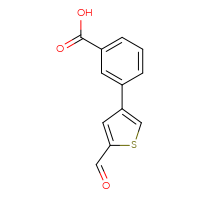 Chemical structure of 3-(5-formylthiophen-3-yl)benzoic acid - CSSB00010176237