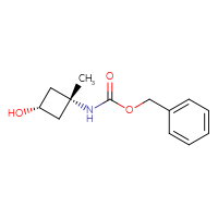 Chemical structure of benzyl N-[(1s,3r)-3-hydroxy-1-methylcyclobutyl]carbamate - CSSB06258922943