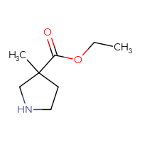 Chemical structure of ethyl 3-methylpyrrolidine-3-carboxylate - CSSB00000764898