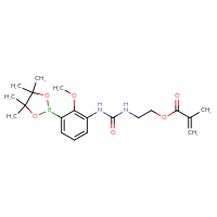 Chemical structure of 2-({[2-methoxy-3-(4,4,5,5-tetramethyl-1,3,2-dioxaborolan-2-yl)phenyl]carbamoyl}amino)ethyl 2-methylprop-2-enoate - CSSB21332045662