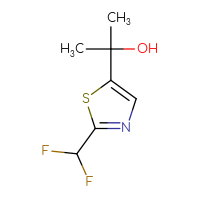 Chemical structure of 2-[2-(difluoromethyl)-1,3-thiazol-5-yl]propan-2-ol - CSSB14880684317