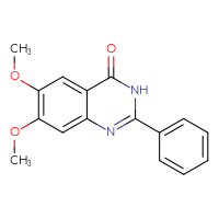 Chemical structure of 6,7-dimethoxy-2-phenyl-3,4-dihydroquinazolin-4-one - CSSB00025709251