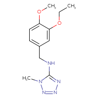 Chemical structure of N-[(3-ethoxy-4-methoxyphenyl)methyl]-1-methyl-1H-1,2,3,4-tetrazol-5-amine - CSSB00046151478