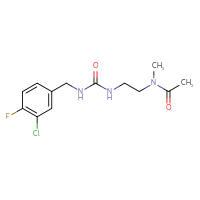 Chemical structure of N-[2-({[(3-chloro-4-fluorophenyl)methyl]carbamoyl}amino)ethyl]-N-methylacetamide - CSSB21432505664