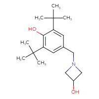 Chemical structure of 1-[(3,5-di-tert-butyl-4-hydroxyphenyl)methyl]azetidin-3-ol - CSSB06539182257