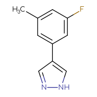 Chemical structure of 4-(3-fluoro-5-methylphenyl)-1H-pyrazole - CSSB00102966693