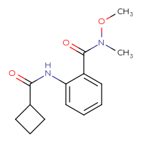 Chemical structure of 2-cyclobutaneamido-N-methoxy-N-methylbenzamide - CSSB00990266618