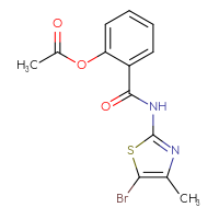Chemical structure of 2-[(5-bromo-4-methyl-1,3-thiazol-2-yl)carbamoyl]phenyl acetate - CSSB21253046352