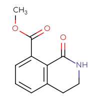 Chemical structure of methyl 1-oxo-1,2,3,4-tetrahydroisoquinoline-8-carboxylate - CSSB00010080494