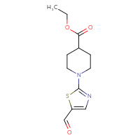Chemical structure of ethyl 1-(5-formyl-1,3-thiazol-2-yl)piperidine-4-carboxylate - CSSB00025730416