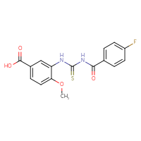 Chemical structure of 3-({[(4-fluorophenyl)formamido]methanethioyl}amino)-4-methoxybenzoic acid - CSSB00102461115