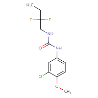Chemical structure of 1-(3-chloro-4-methoxyphenyl)-3-(2,2-difluorobutyl)urea - CSSB02019626695