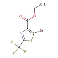 Chemical structure of ethyl 5-bromo-2-(trifluoromethyl)-1,3-thiazole-4-carboxylate - CSSB00025705092