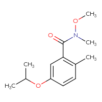 Chemical structure of N-methoxy-N,2-dimethyl-5-(propan-2-yloxy)benzamide - CSSB21151591561