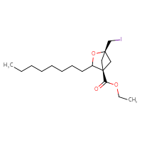 Chemical structure of ethyl (1r,4r)-1-(iodomethyl)-3-octyl-2-oxabicyclo[2.1.1]hexane-4-carboxylate - CSSB14813059132