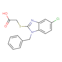 Chemical structure of 2-[(1-benzyl-5-chloro-1H-1,3-benzodiazol-2-yl)sulfanyl]acetic acid - CSSB00000179506