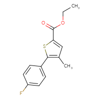 Chemical structure of ethyl 5-(4-fluorophenyl)-4-methylthiophene-2-carboxylate - CSSB02004801809