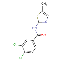 Chemical structure of 3,4-dichloro-N-(5-methyl-1,3-thiazol-2-yl)benzamide - CSSB00103413854