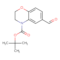 Chemical structure of tert-butyl 6-formyl-3,4-dihydro-2H-1,4-benzoxazine-4-carboxylate - CSSB00010270238