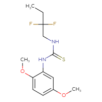 Chemical structure of 3-(2,2-difluorobutyl)-1-(2,5-dimethoxyphenyl)thiourea - CSSB02039633938