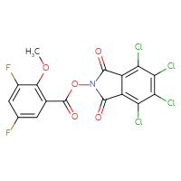 Chemical structure of 4,5,6,7-tetrachloro-1,3-dioxo-2,3-dihydro-1H-isoindol-2-yl 3,5-difluoro-2-methoxybenzoate - CSSB20270437522