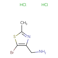 Chemical structure of 1-(5-bromo-2-methyl-1,3-thiazol-4-yl)methanamine dihydrochloride - CSSB21103083312