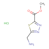 Chemical structure of methyl 5-(aminomethyl)-1,3,4-thiadiazole-2-carboxylate hydrochloride - CSSB02495338898