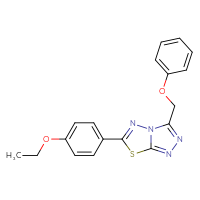 Chemical structure of 6-(4-ethoxyphenyl)-3-(phenoxymethyl)-[1,2,4]triazolo[3,4-b][1,3,4]thiadiazole - CSSB00121638198