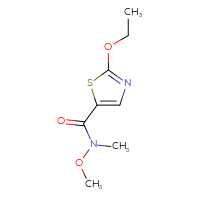 Chemical structure of 2-ethoxy-N-methoxy-N-methyl-1,3-thiazole-5-carboxamide - CSSB07044655904