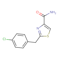 Chemical structure of 2-[(4-chlorophenyl)methyl]-1,3-thiazole-4-carboxamide - CSSB01994644836