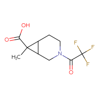 Chemical structure of 7-methyl-3-(2,2,2-trifluoroacetyl)-3-azabicyclo[4.1.0]heptane-7-carboxylic acid - CSSB14850181542