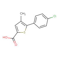 Chemical structure of 5-(4-chlorophenyl)-4-methylthiophene-2-carboxylic acid - CSSB00000759279