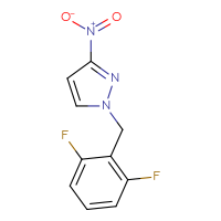 Chemical structure of 1-[(2,6-difluorophenyl)methyl]-3-nitro-1H-pyrazole - CSSB00161165253