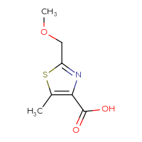 Chemical structure of 2-(methoxymethyl)-5-methyl-1,3-thiazole-4-carboxylic acid - CSSB00013009874