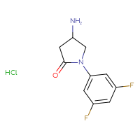 Chemical structure of 4-amino-1-(3,5-difluorophenyl)pyrrolidin-2-one hydrochloride - CSSB14823899533