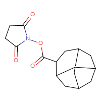 Chemical structure of 2,5-dioxopyrrolidin-1-yl tricyclo[4.3.1.1³,⁸]undecane-4-carboxylate - CSSB20269635123