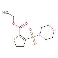 Chemical structure of ethyl 3-(morpholine-4-sulfonyl)thiophene-2-carboxylate - CSSB02020564056