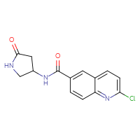 Chemical structure of 2-chloro-N-(5-oxopyrrolidin-3-yl)quinoline-6-carboxamide - CSSB06166499946