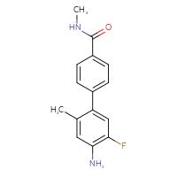 Chemical structure of 4'-amino-5'-fluoro-N,2'-dimethyl-[1,1'-biphenyl]-4-carboxamide - CSSB03590182843