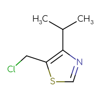 Chemical structure of 5-(chloromethyl)-4-(propan-2-yl)-1,3-thiazole - CSSB03552208622